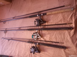 Lansete Baracuda 2,1m, 2,4m, 2,7m fibra plina, actiune 150g cu mulinete