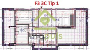  Apartament cu 3 camere, 64,84 mp + balcon 40,6  .COMISION 0%✨ - imagine 12