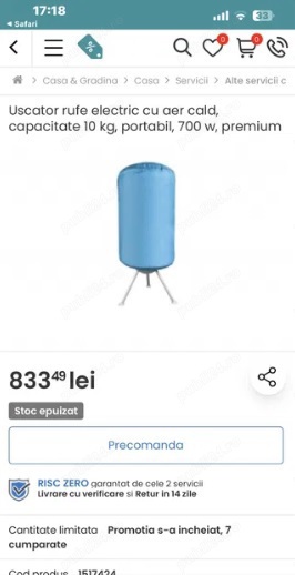 Uscator rufe cu aer cald - imagine 3