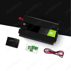 Invertor de tensiune Green Cell 1000W/2000W 12V la 220V/230V Volt USB DC AC - imagine 2