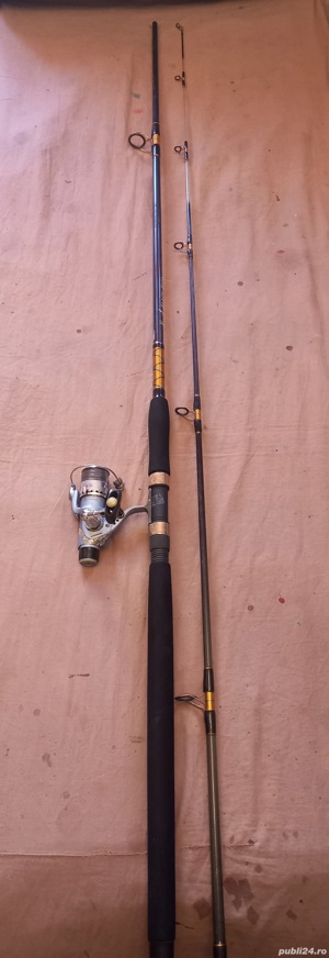 Lanseta carbon Cormoran 3m, actiune 150g, mulineta cormoran 3 rulmenti 