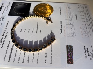 Brățara TENIS mare 22 cm AUR cu 11K safire si 0.45K diamante naturale de calitate superioară. - imagine 4