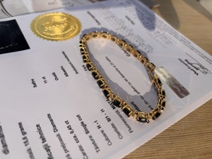 Brățara TENIS mare 22 cm AUR cu 11K safire si 0.45K diamante naturale de calitate superioară. - imagine 2