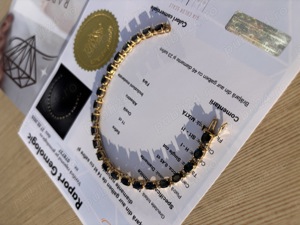 Brățara TENIS mare 22 cm AUR cu 11K safire si 0.45K diamante naturale de calitate superioară. - imagine 3