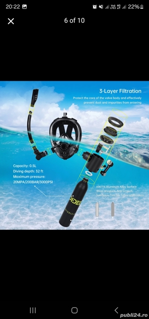 Set Masca Snorkeling Concediu Mini Scuba Diving  - imagine 4