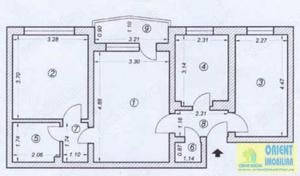 Dacia, apartament 3 camere de vanzare, etaj 2, vanzari Constanta - imagine 2