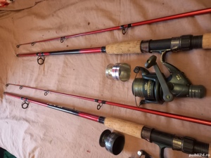 Lanseta carbon Germania Arno 2,7m si 3m, actiune 300g cu mulinete 5000, 6 rulmenti  - imagine 4