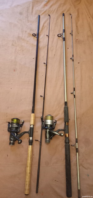 Lansete carbon 2,4m Cormoran si Baracuda cu mulibete 4000 Hakuyo si Mifine 6 rulmenti 