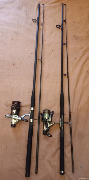 Lanseta 2,4m, acțiune 250-240g, cu  mulinete 4000-6000 