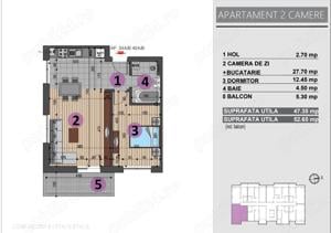 Apartament 2 camere Tip Studio - Grand Arena - - imagine 8