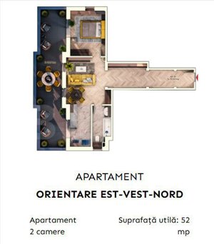 Apartament 2 camere semidecomandate, 52 mp, 9.30mp balcon, parcare subterana - imagine 9