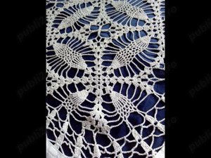 Fata de masa bumbac satinat cu intersectii dantela - imagine 2