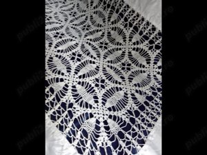 Fata de masa bumbac satinat cu intersectii dantela - imagine 3