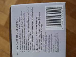 Pompa transfer lichide ulei 12V - 60W, 1,5L/min, Nou si Sigilat - imagine 3