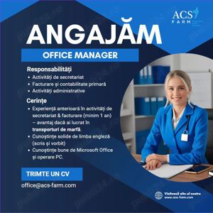 Angajăm Office Manager 