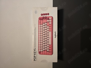 Tastatura mecanica Logitech Pop Keys Heartbreaker, Brown switch, Rosu