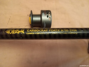 Lanseta carbon GipoPescar 2,7m, actiune 250g, mulineta Wind Blade 6000, bat-runer, 6 rulmenti 