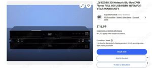 LG BX580 3D Network Blu-Ray DVD Player Full HD USB HDMI USB WiFi MP3 dlna - imagine 5