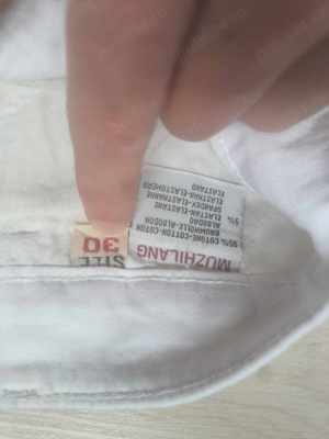  Blugi Albi Dama Embroidered Raw Hem Mid Rise Cropped White Jeans Size 30 - imagine 2