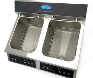 Friteuză cu inducție 2 x 8 litri cu 2 robinete, LED și control tactil - imagine 3