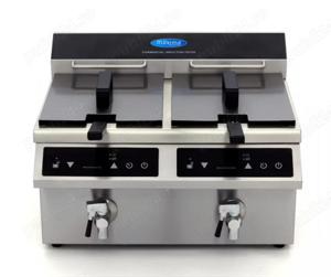 Friteuză cu inducție 2 x 8 litri cu 2 robinete, LED și control tactil - imagine 2