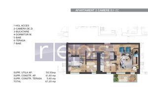 APARTAMENT 2 CAMERE BELVEDERE RESIDENCE| PRETABIL INVESTITIE| 56MP - imagine 3