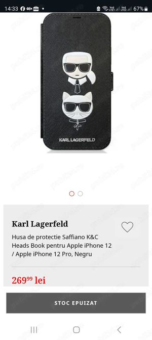 Vand Husa Karl Lagerfeld Saffiano K&C Heads Book iPhone 12-12 Pro, NOU 99 Lei. - Produsul este NOU	  - imagine 4