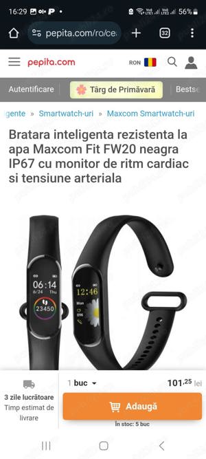 Vand Bratara fitness smart Maxcom W20 Soft, bratara silicon, Negru, NOU 59 Lei - imagine 4