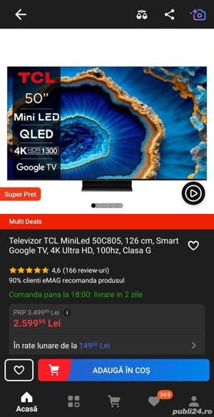 Tcl Qled 55C805 4K 144Hz 