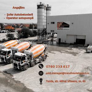 Angajam Sofer Autobetoniera + Operator Autopompa Beton