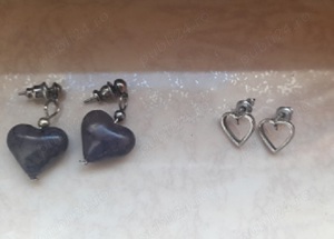 cercelusi inimioara din argint si bonus alta pereche de cercei