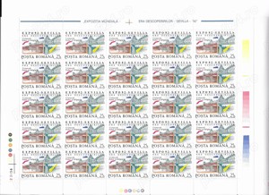 Romania 1992 - Expozitia Mondiala - Era descoperirilor, Sevilla, serie in coli de 25, MNH, LP 1293 - imagine 2