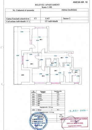 FINALIZAT | 3 cam. 79mp +terasa 34 mp, etaj 9/11,  loc parcare inclus - imagine 20