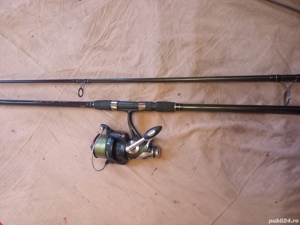 Lanseta carbon Hakuyo Advance 3,9m,cu mulineta Hakuyo 6000, 10 rulmenti 