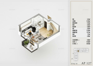 PREMIUM | Duplex, 3 camere, etaj 10-11,  la 20 de minute de metrou (ID: 127A) - imagine 2