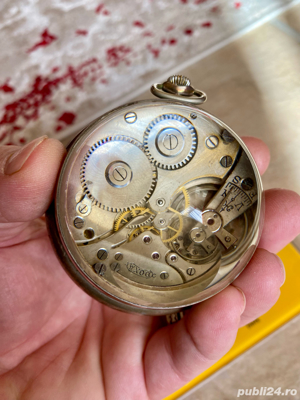 Ceas Doxa Cristal de masa sau birou cu argint  - imagine 4