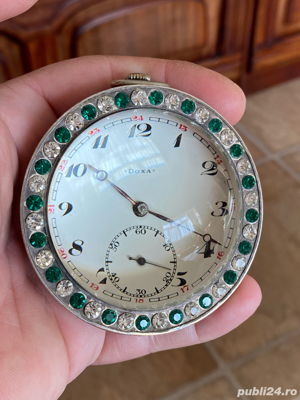 Ceas Doxa Cristal de masa sau birou cu argint 