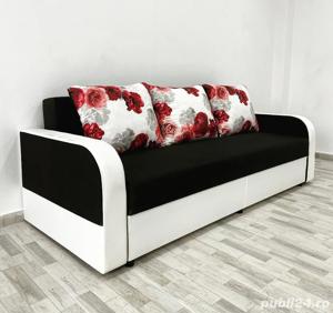 canapea extensibila alb negru