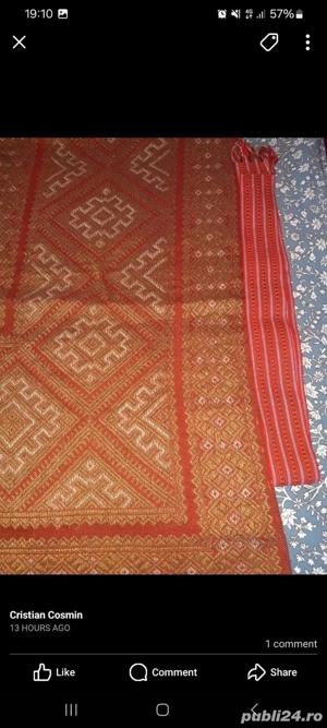 Fotă brâu țesută manual cu fir de argint 