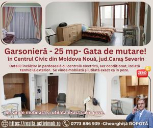 Moldova Noua, Garsonier #259; Supr. 25, 09 mp – gata de mutare!