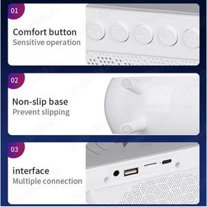 Statie incarcare wireless 3 in 1 cu lampa RGB si boxa bluetooth, control aplicatie - imagine 5