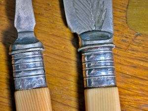 Set de cuțite și furculițe de pește placat cu argint si os Anglia 1900 - imagine 4