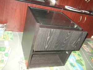 Noptieră cu sertar și raft sticlă