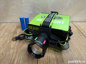 Lanterna Frontala POLICE cu Led Laser PM10, Pescuit, Camping