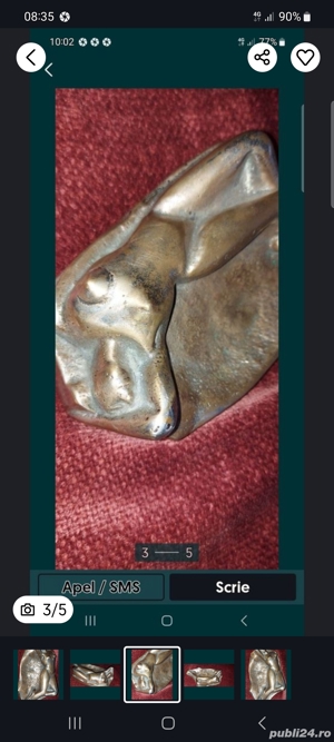 sculptura scrumiera din bronz masiv de colectie - imagine 4