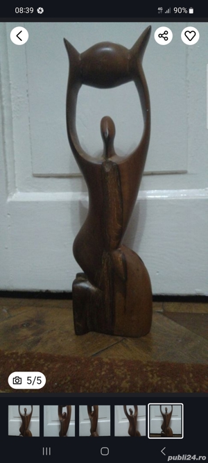 sculptura lemn masiv - imagine 3