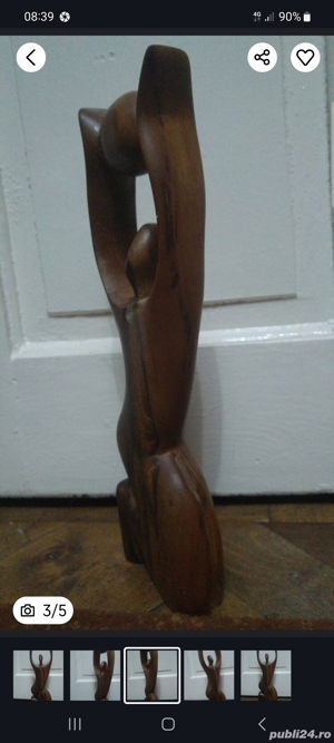 sculptura lemn masiv - imagine 2
