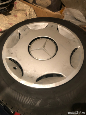 vand jante tabla 5x112 cu cauciucuri si capace originale mercedes - imagine 3