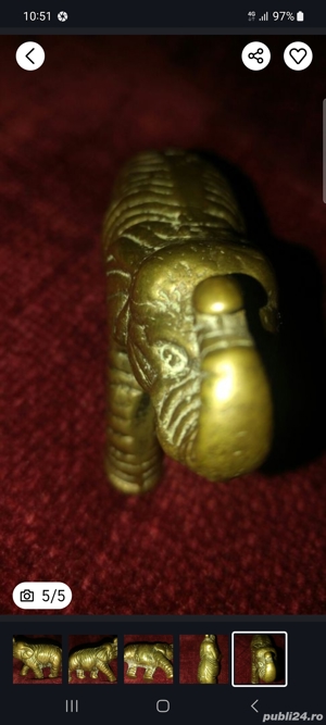 sculptura elefant din bronz masiv - imagine 5
