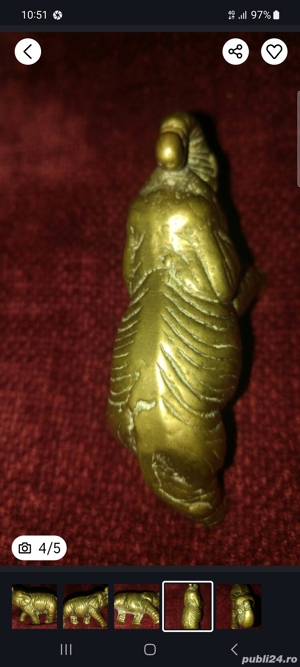 sculptura elefant din bronz masiv - imagine 3